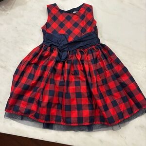 Cat & Jack Kids Dress in Red and Navy Blue Checkered Pattern